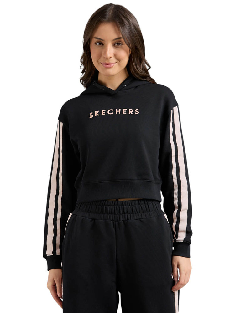 SKECHERS Black Solid Oversized Fit Hoodie-picture-23