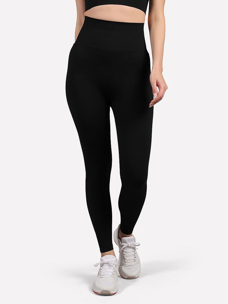 SKECHERS Black Solid Skinny Fit Leggings-picture-28