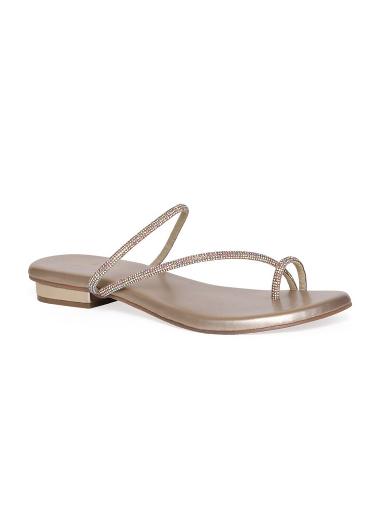 CAMLEE COMFORT Gemm Gold Embellished Toe Ring Sandals-picture-18