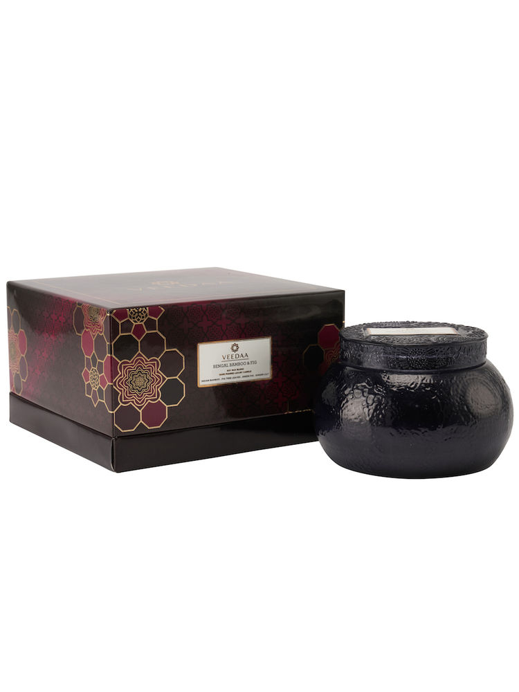 Veedaa Candles Bengal Bamboo & Fig Dune Glass Scented Candle-image-35