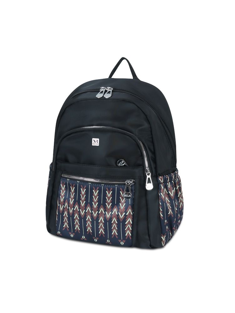 NFI Essentials Unisex Black 14 Inch Ethnic Printed Backpack-picture-18