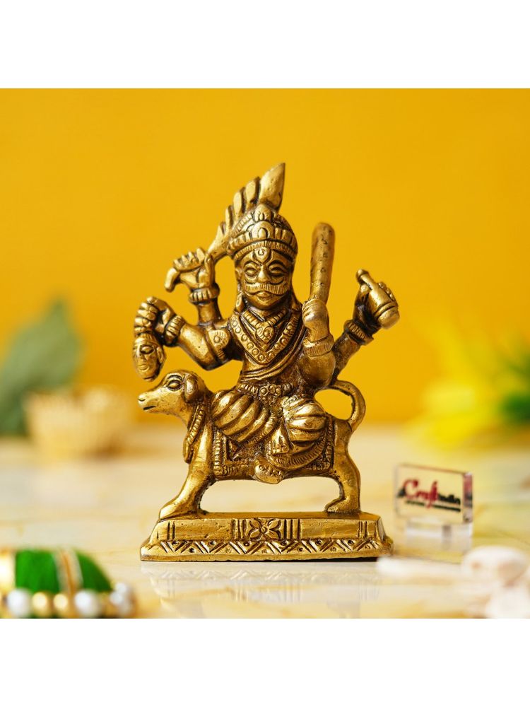 eCraftIndia Golden Brass Bhairav Baba Murti Idol Statue for Home Pooja Mandir Temple-picture-16