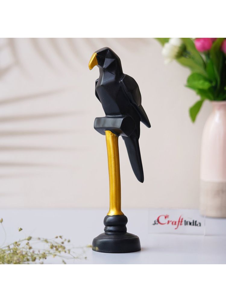eCraftIndia Polyresin Black Parrot Statue for Home, Living Room, Office Decor-picture-16