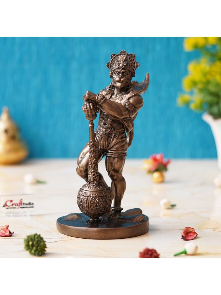eCraftIndia Golden Polyresin Handcrafted Standing Lord Hanuman Statue with Gada/Mace-image-28