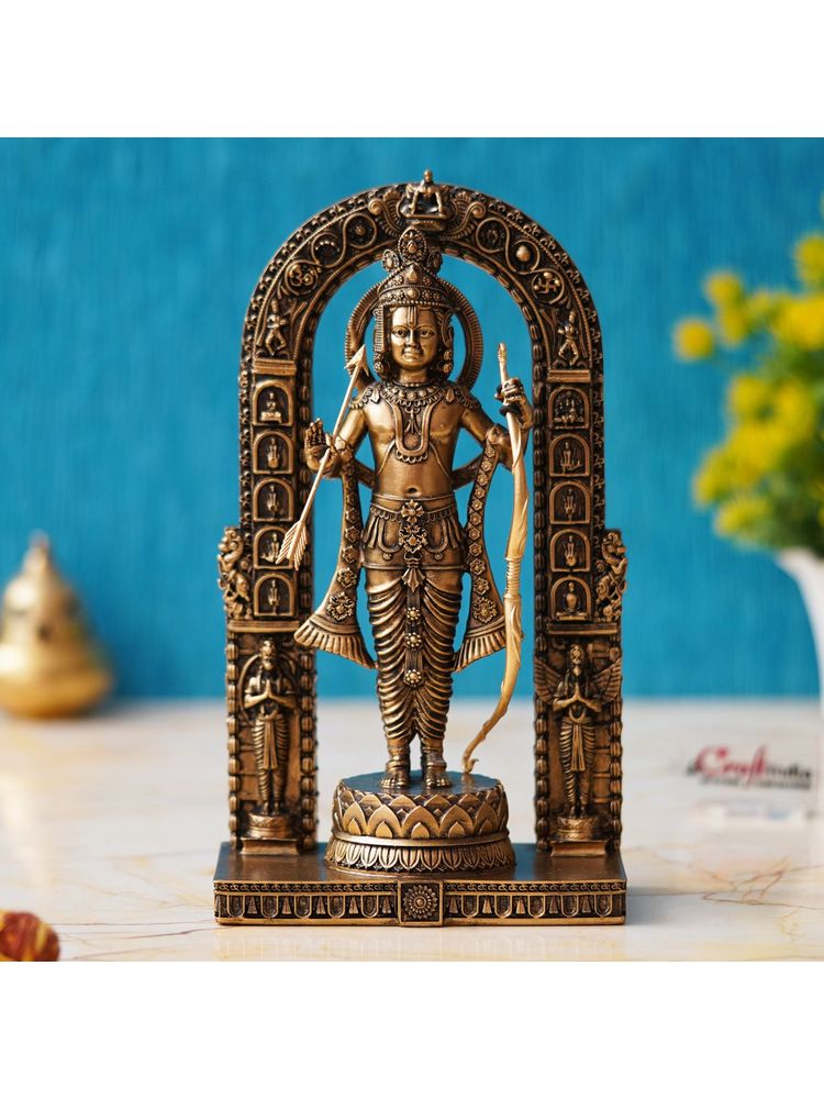 eCraftIndia Golden Polyresin Handcrafted Shri Ram Statue with Bow and Arrow