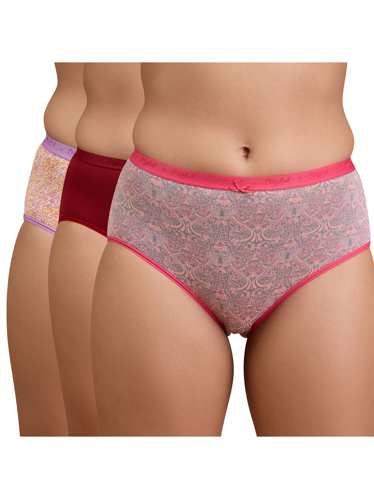 Nykd By Nykaa High Rise Cotton Full Brief Panty with Outer Elastic-NYP392-Multicolor-P03-Colors & Print May Vary-image-28