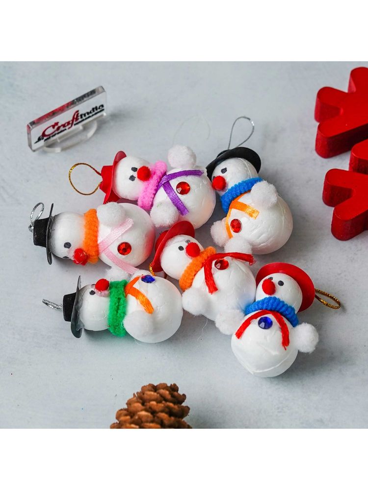eCraftIndia Pack of 6 Merry Christmas Snowman Hanging Ornaments-picture-23