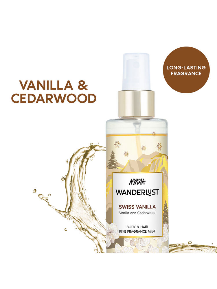 Nykaa Wanderlust Swiss Vanilla Body & Hair Fine Fragrance Mist-image-37