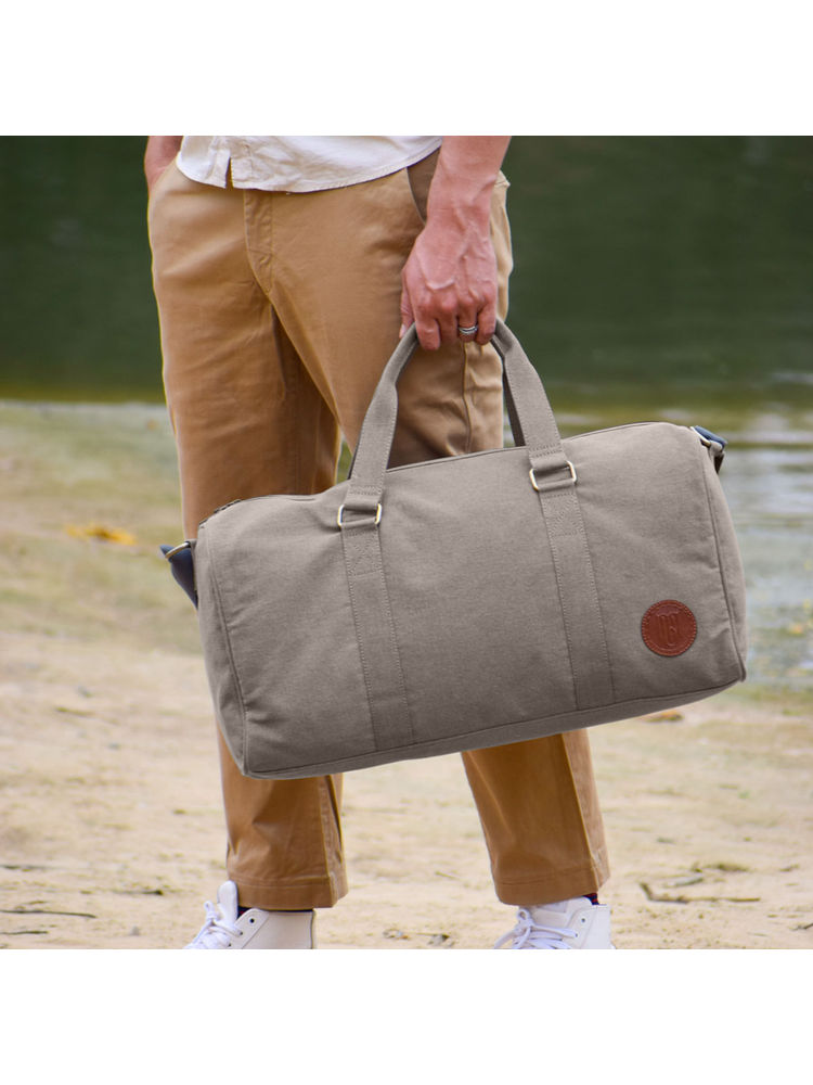 Mona B Unisex Solid Ayn Duffle Bag - Grey (L)-picture-21