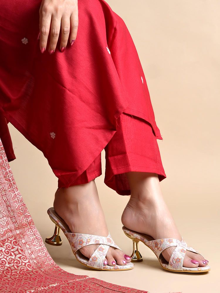 Shoetopia Women White Spool Heels-image-16