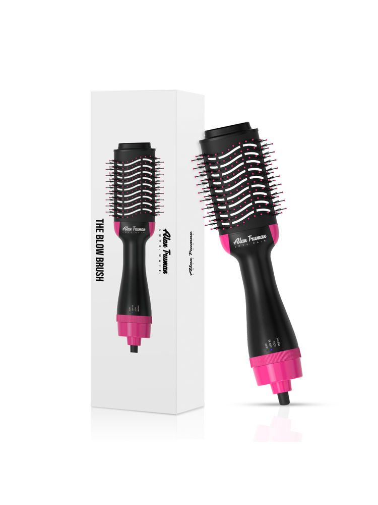Alan Truman Blow Dryer Brush For Everyday Blowouts & Blow-styling At Home - Pink & Black