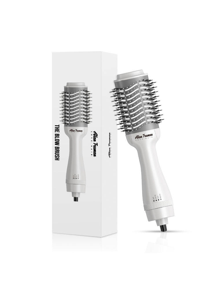 Alan Truman Blow Dryer Brush for Everyday Blowouts & Blow-styling at home - Silver Ceramic