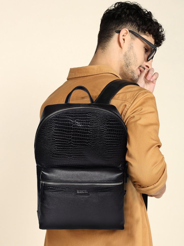 Sassora Premium Genuine Leather Everyday Use Laptop Backpack For Men's (Large)-picture-26