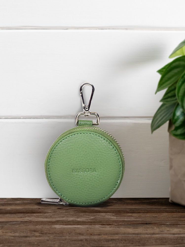 Sassora Green Round Compact Case For Earphones, Jewelry And Coin Pouch (Small)-picture-28