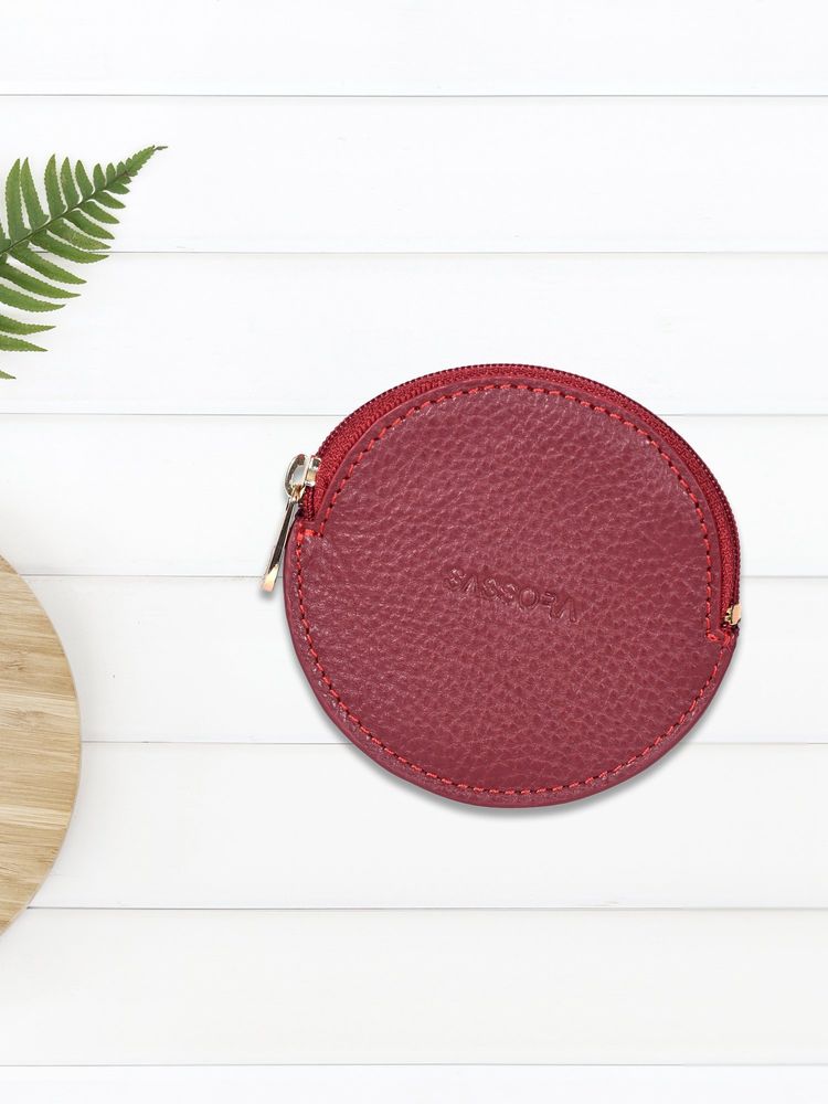 Sassora Maroon Slim Coin Pouch, Jewellery And Small Essentials For Women (Small)-image-26