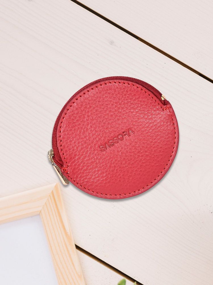 Sassora Red Slim Coin Pouch, Jewellery And Small Essentials For Women (Small)-picture-33