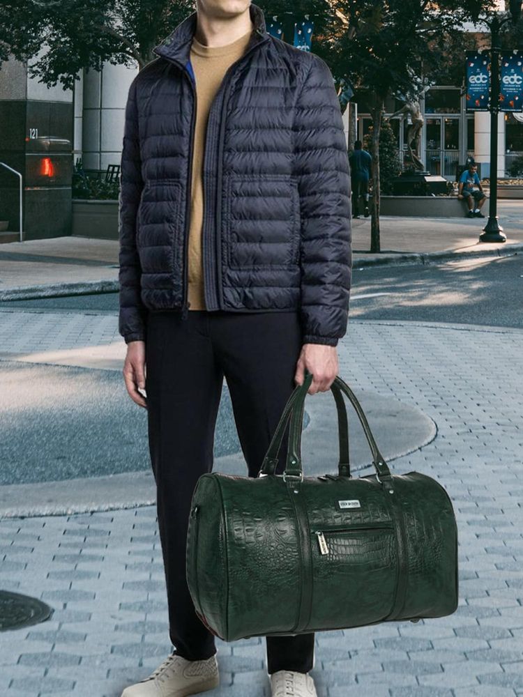 FUR JADEN Textured Spacious Weekender Duffle Bag With Detachable Strap (M)-picture-16