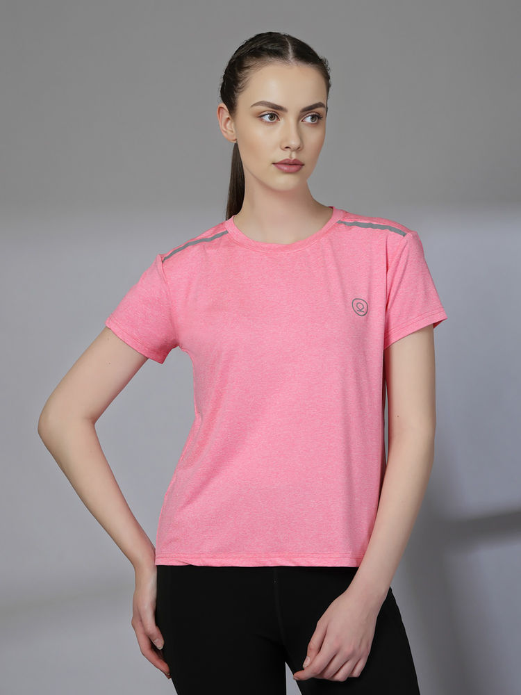 CHKOKKO Womens Gym T Shirt Quick Dry Breathable Anti Odour Stretch Yoga Running Top Pink-picture-27