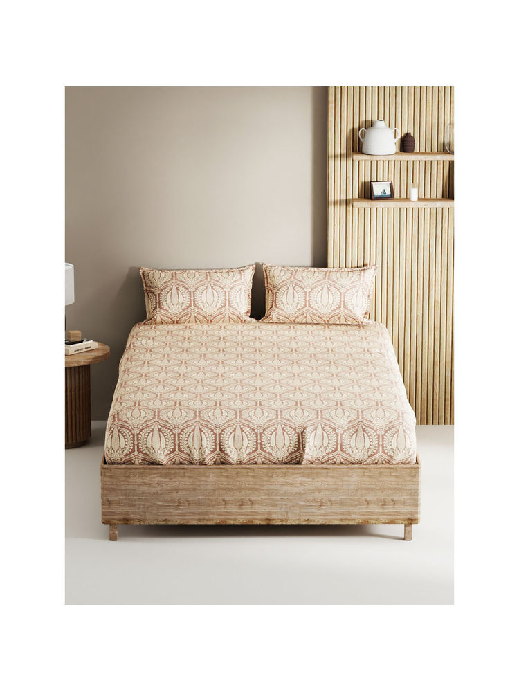 BIANCA Soft 100% Natural Cotton, King Size Double Bedsheet with 2 Pillow Covers Red (Set of 3)-image-9