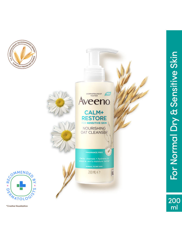 Aveeno Calm + Restore Non Foaming Moisturising Oat Face Wash Dry Sensitive Skin Dermat Recommended-picture-20