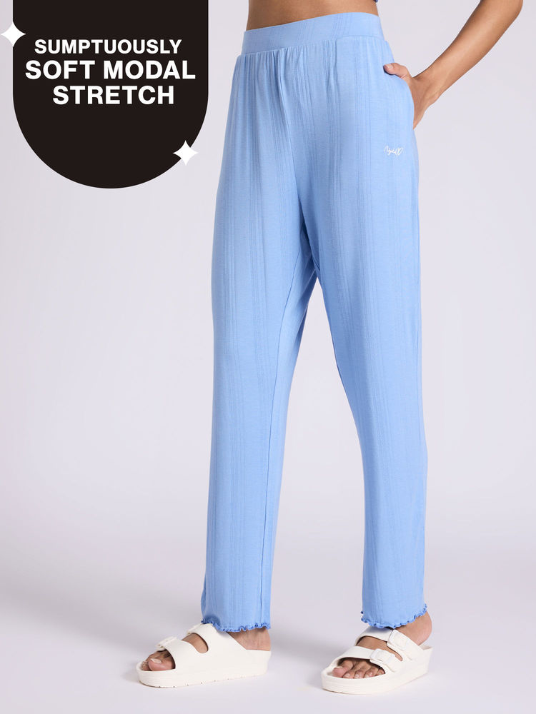 Nykd By Nykaa Sumptuously Soft Modal Pointelle Textured Pyjamas Nys925 Blue-picture-10