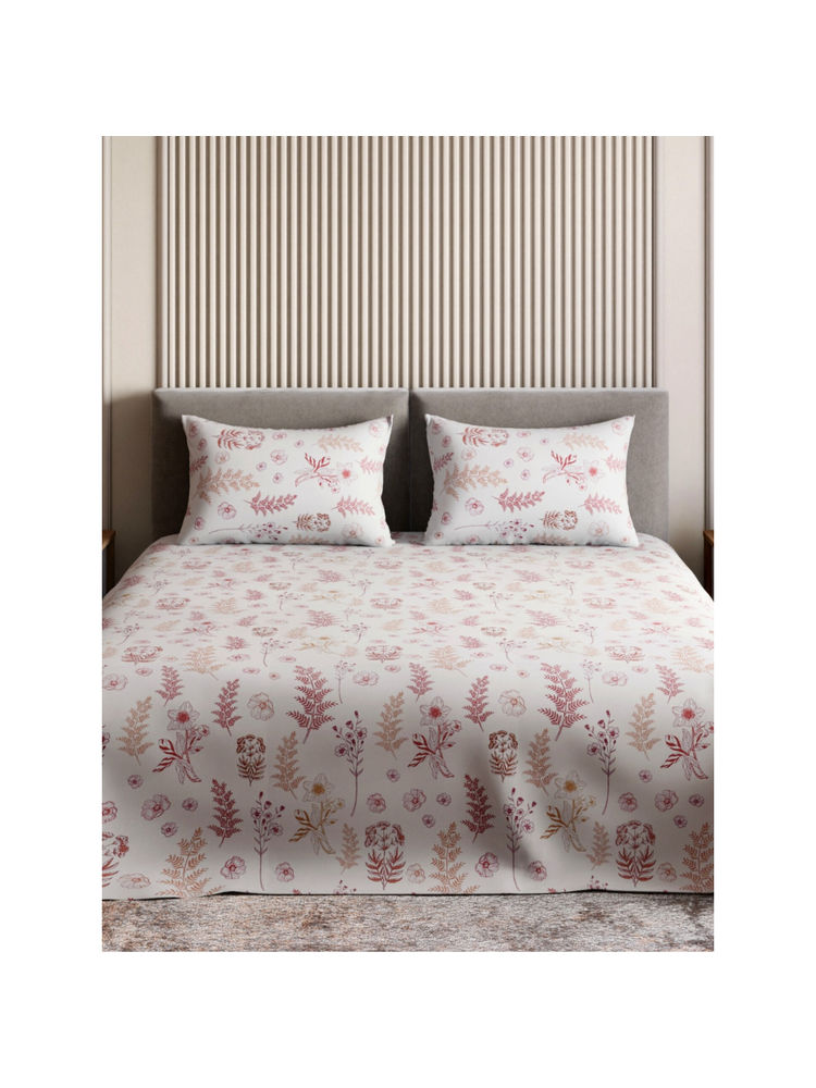 Haus & Kinder Signature 100% Ringspun Cotton Double Bedsheet, Whispering Meadows, Multi-color (Queen)-image-34