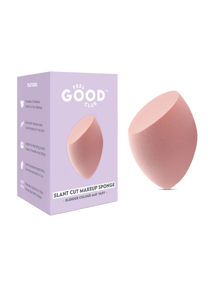 Feel Good Club Slant Cut Makeup Blender Sponge -Beauty Puff For Foundation Concealer Blush & Contour