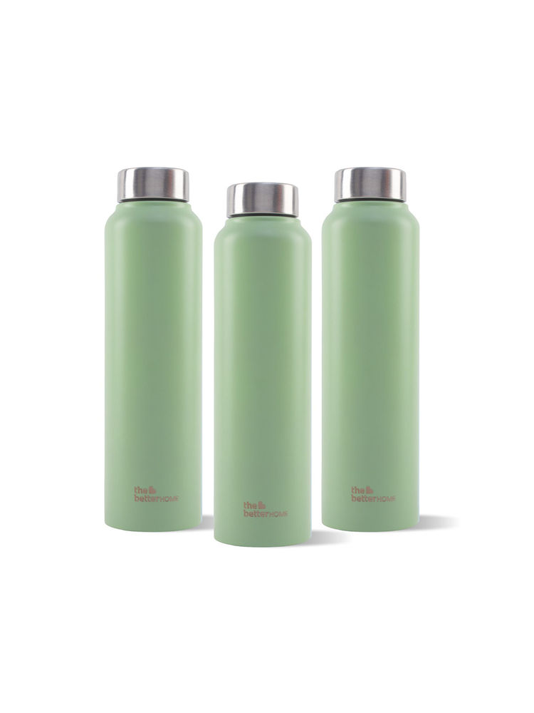 The Better Home Green Stainless Steel Water Bottle, 1 Litre (Pack Of 3)-picture-12