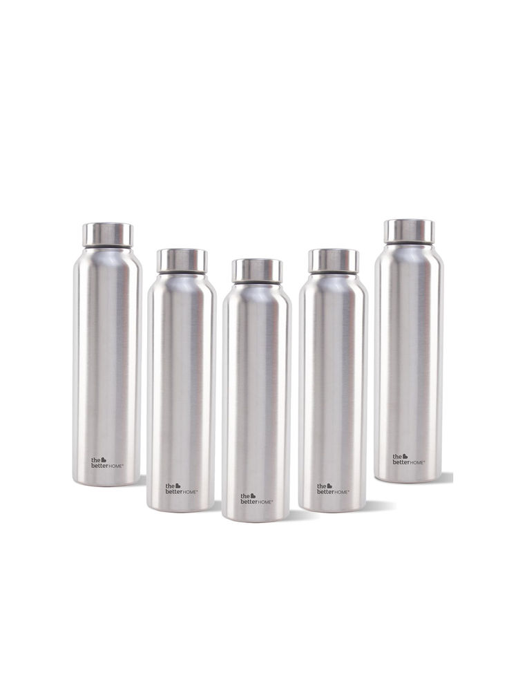 The Better Home Silver Stainless Steel Bottle 1L (Pack Of 5)-picture-25
