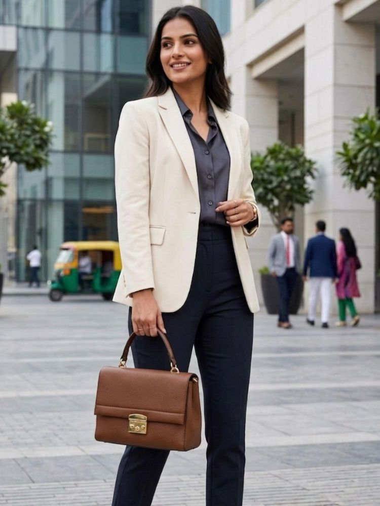 Yelloe Brown Top Handle Satchel Bag (M)-picture-17