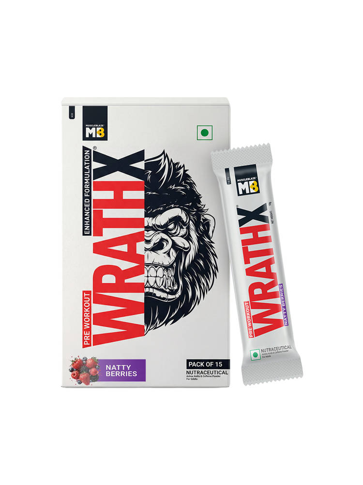 MuscleBlaze Pre Workout Wrathx Powder - Natty Berries