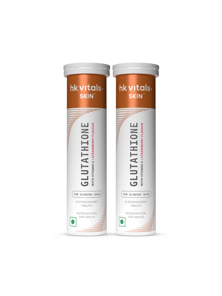 HealthKart HK Vitals Glutathione Strawberry Effervescent Tablets - Pack Of 2