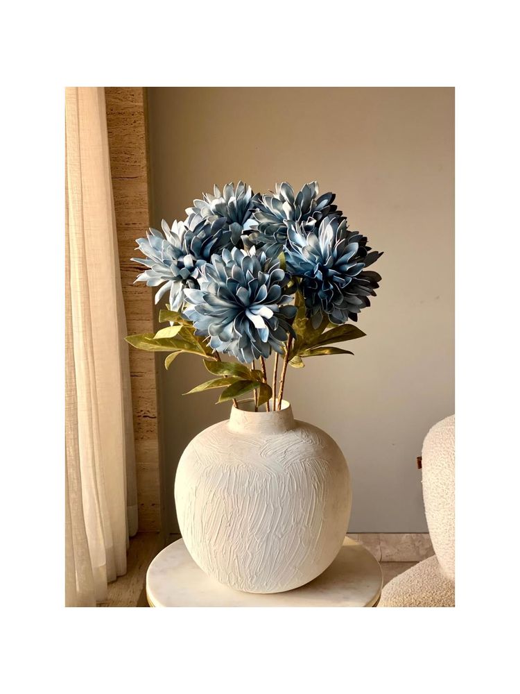 Mason Home Artificial Dali Dahlia Flower Stem - Blue (One Stem)-picture-10
