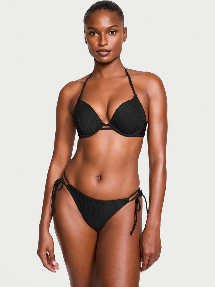 Victoria's Secret Women Black Side-Tie Bikini Bottom (XL)-image-1
