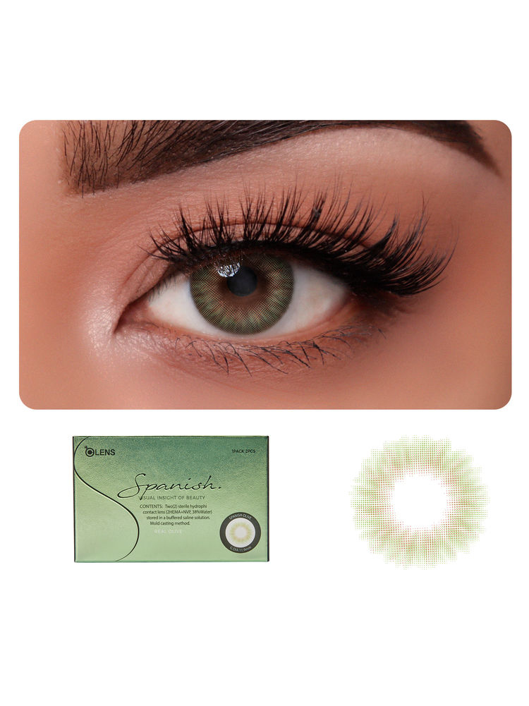 O-Lens Spanish Real Monthly Coloured Contact Lenses - Olive (0.00)