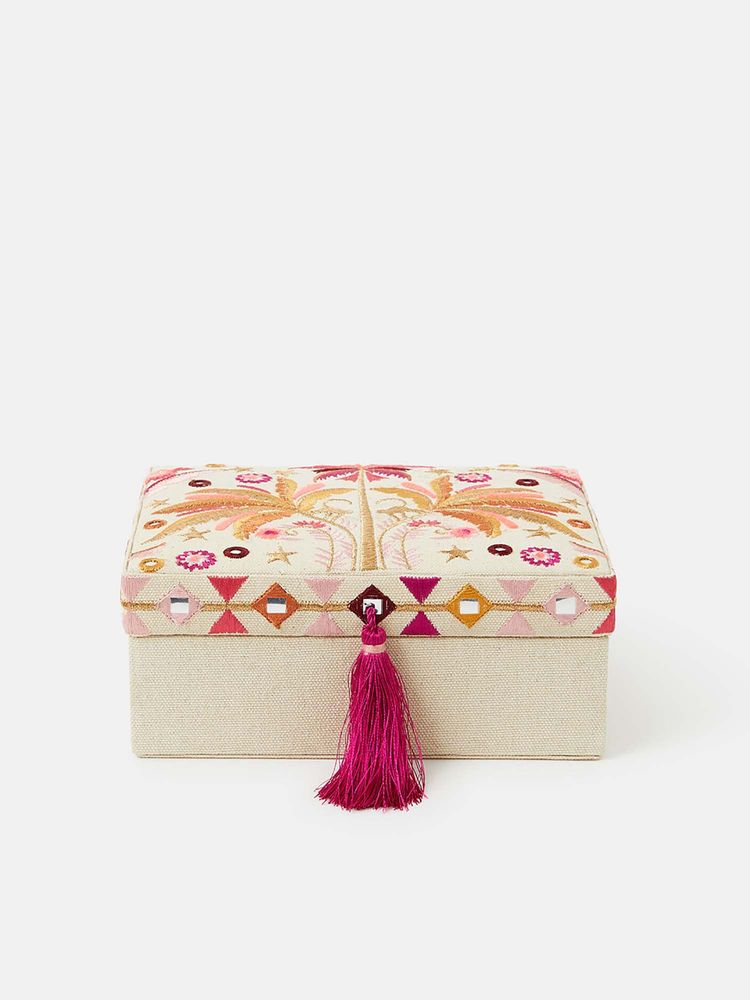 Accessorize London Women's Palm Embroidered Jewellery Box-image-17