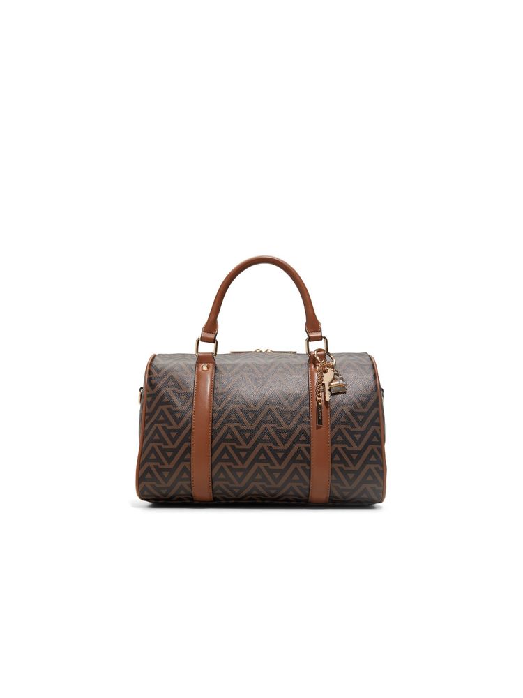 Aldo Ebover Brown Womens Barrel Duffle Bag with Detachable Strap-image-25