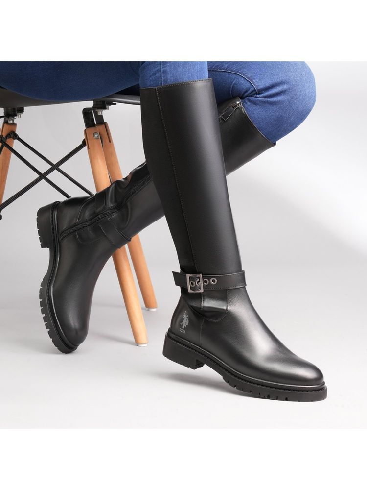 U.S. POLO ASSN. Women Black Giorgia Riding Boots-picture-28