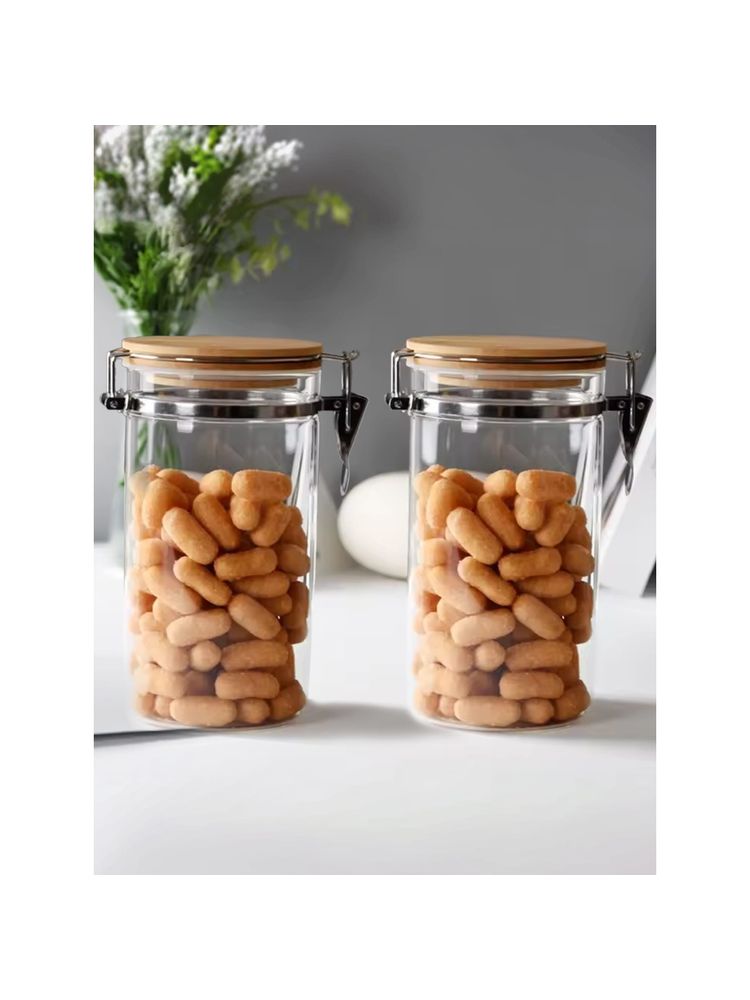 The Better Home Borosilicate Jar with Wooden Lid|LP040|1000 ml|Pack of 2-image-15