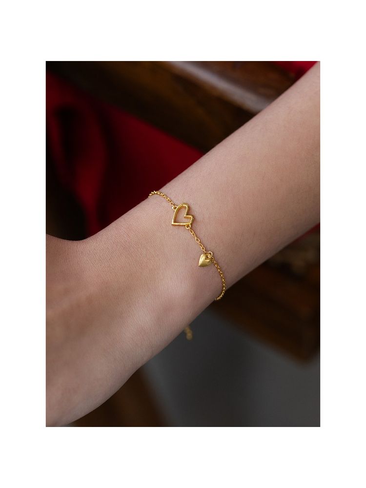 925 Silver Shaya by CaratLane You And Your Off-Tune Humming Bracelet In Gold Plated-image-32