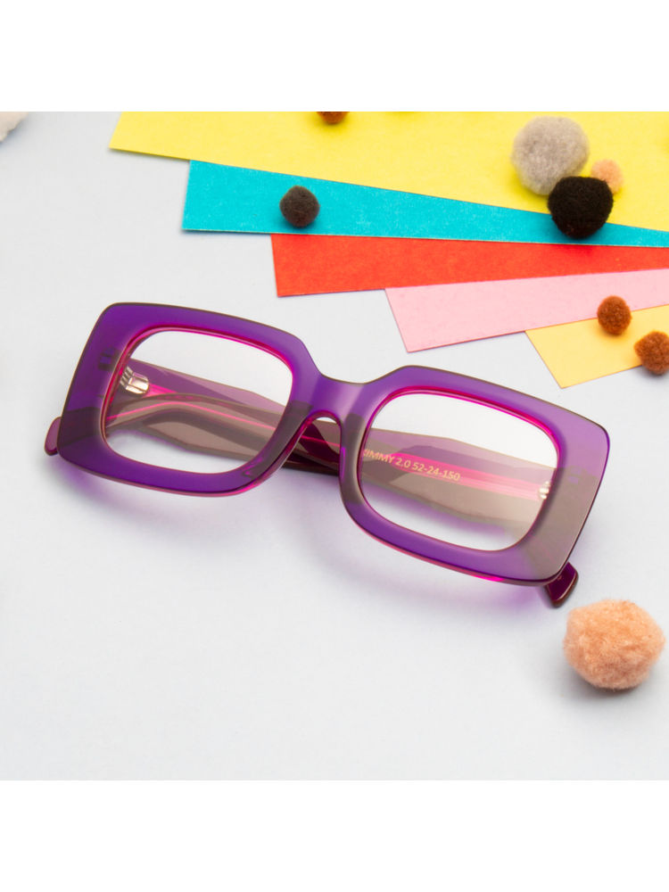 TED SMITH Purple Square Premium Italian Acetate Frame For Unisex (KIMMY 2.0_C4)-picture-17