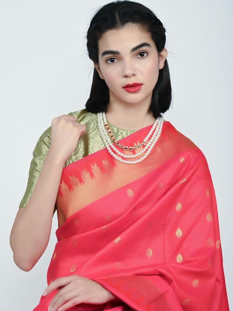 Odette Alloy Pearl Embellished Necklace For Women-image-40