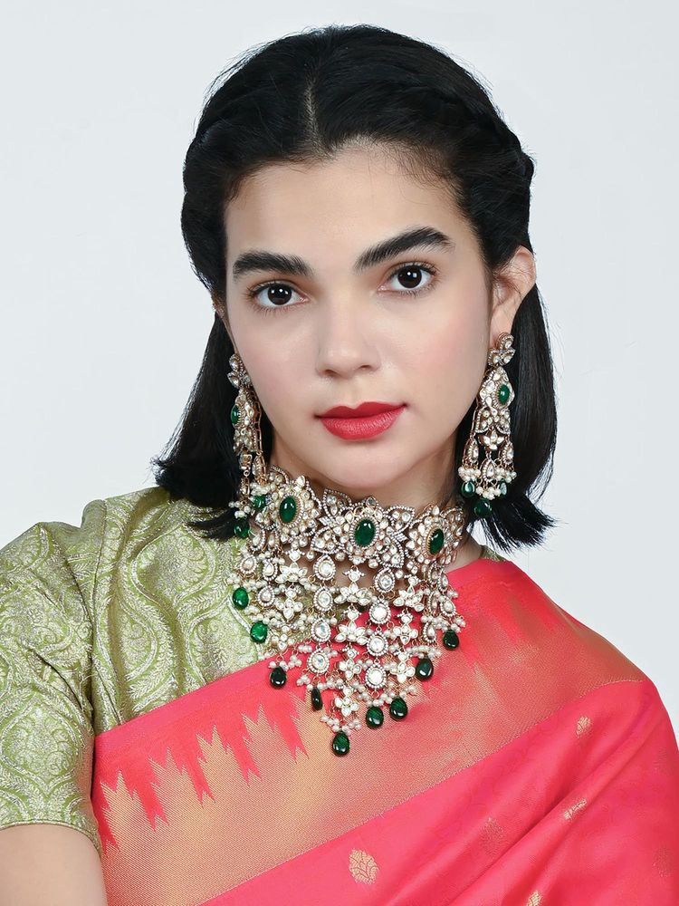Odette Alloy Kundan And Stone Jewellery Set For Women-image-33
