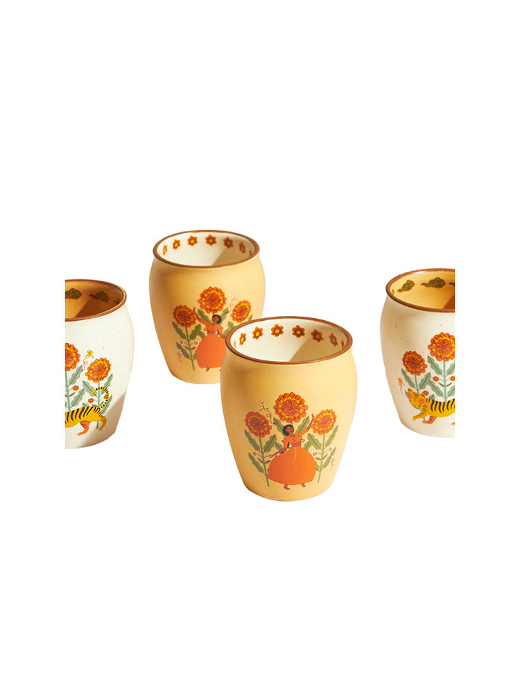 Chumbak Marigold Kulhad - Set of 4-image-3