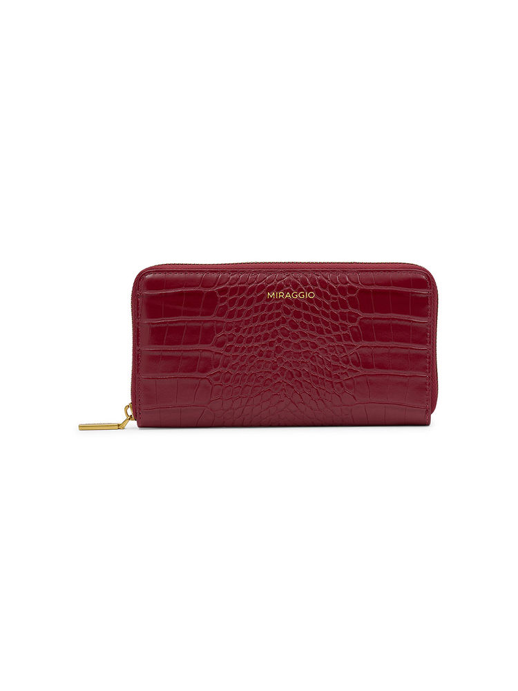 MIRAGGIO Red Textured Wallet