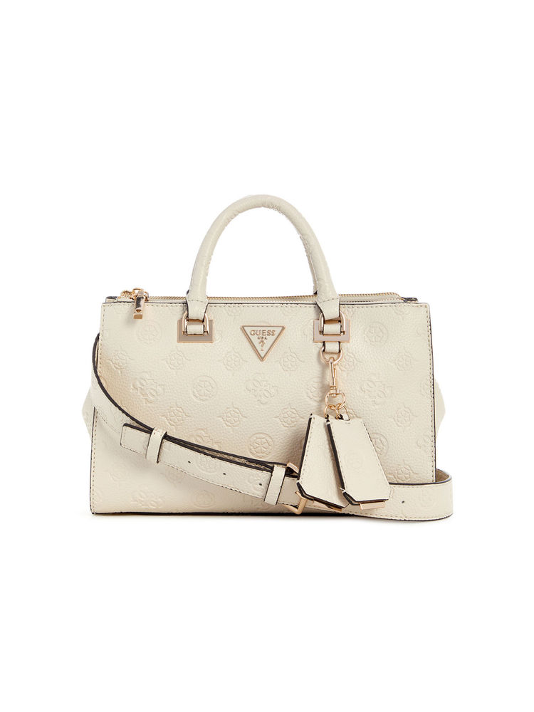 guess fashion Guess Off White Textured Hand Bag with Detachable Strap-picture-18