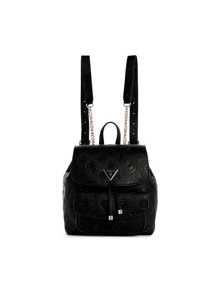 Guess Black Textured Backpack-image-17