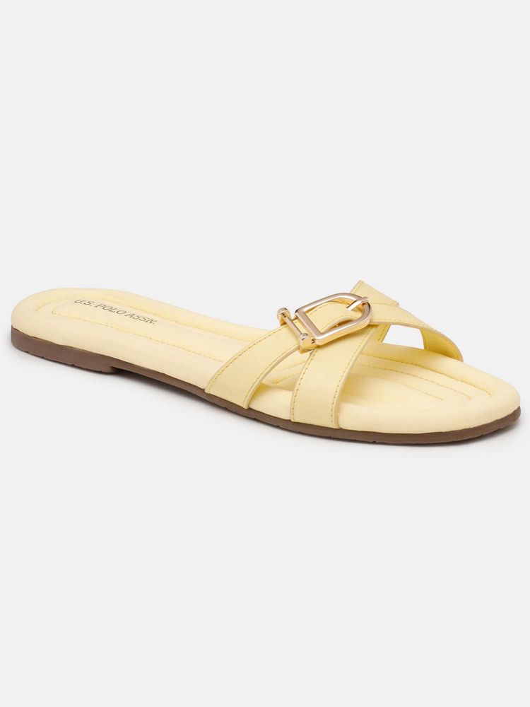 U.S. POLO ASSN. Women Dahye Light Yellow Flats-picture-17