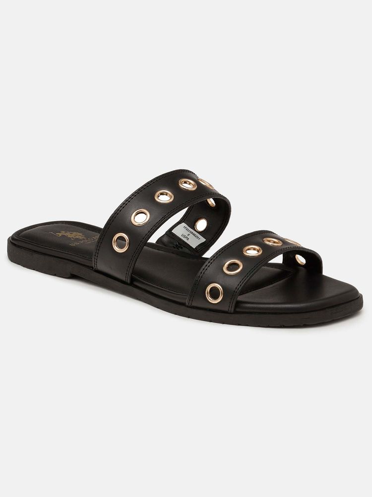 U.S. POLO ASSN. Women Naye Black Flats-picture-33