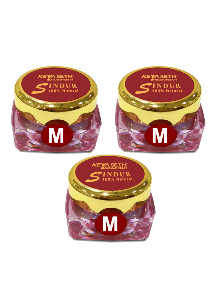 Keya Seth Aromatherapy 100% Natural Sindoor Combo Dust Maroon - Pack of 3